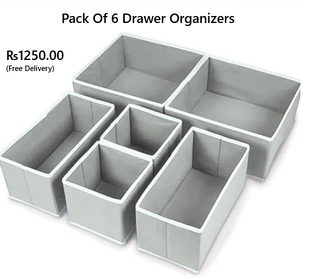 Pack Of 6 Drawer Organizers