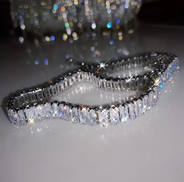 funky silver plated crystal bracelete