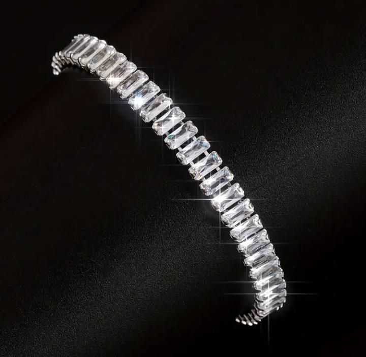 funky silver plated crystal bracelete