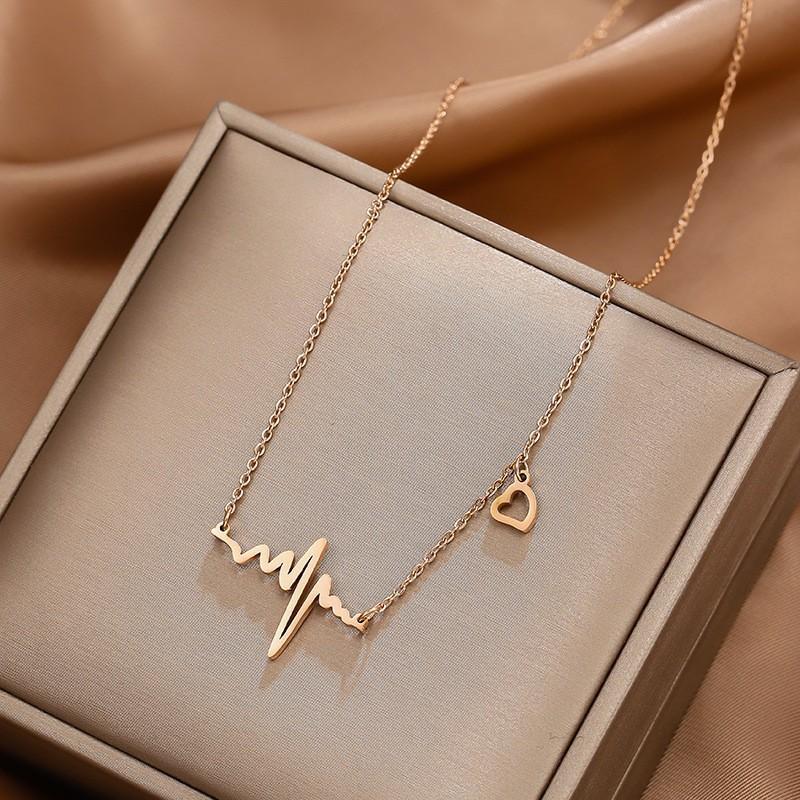 heart rate locket with chain