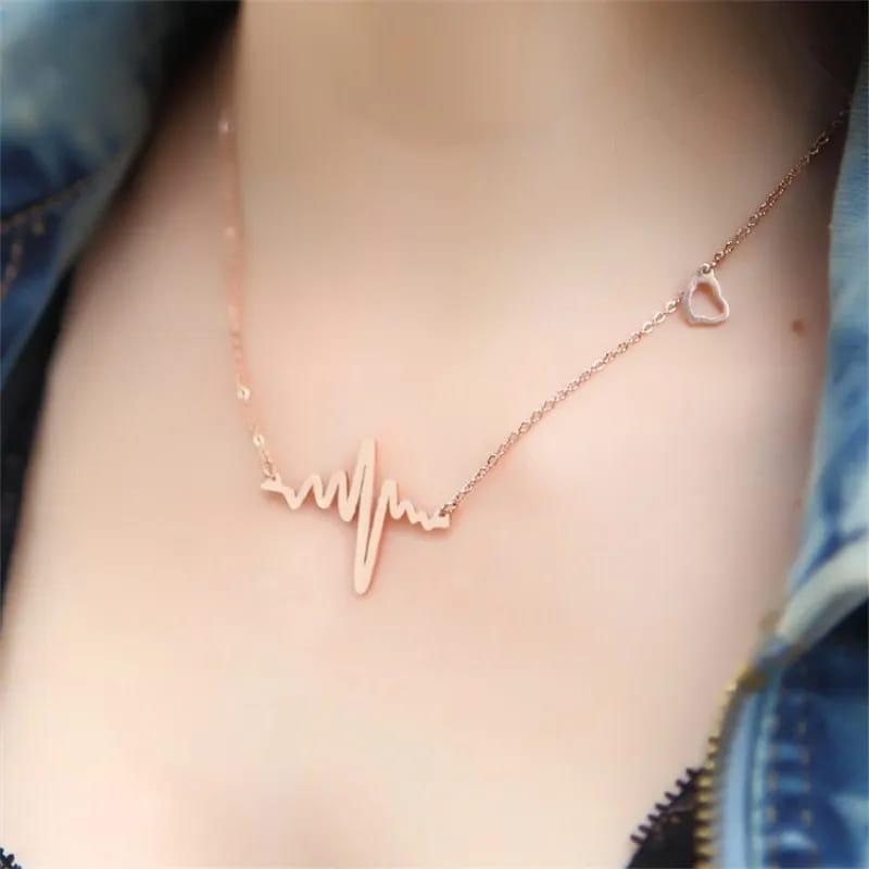 heart rate locket with chain
