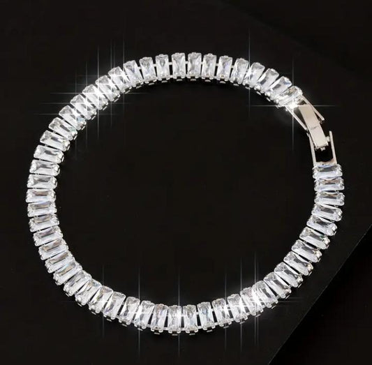 funky silver plated crystal bracelete